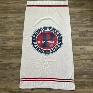Vintage Polo Sport Ralph Lauren 12M Yacht Challenge American Flag Beach Towel